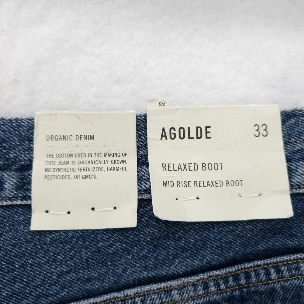 AGOLDE Relaxed 100% Organic Denim Bootcut Midrise Sphere Wash Sz 33 NWT - Picture 7 of 12